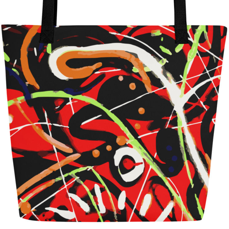 ABSTRACT GRAFFITI double sided large tote