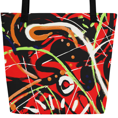 ABSTRACT GRAFFITI double sided large tote