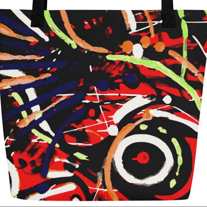 ABSTRACT GRAFFITI double sided large tote