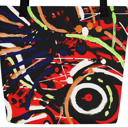 ABSTRACT GRAFFITI double sided large tote