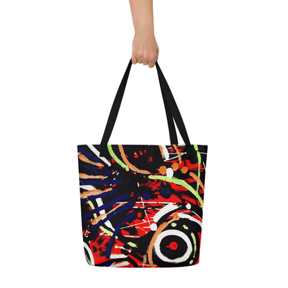 ABSTRACT GRAFFITI double sided large tote