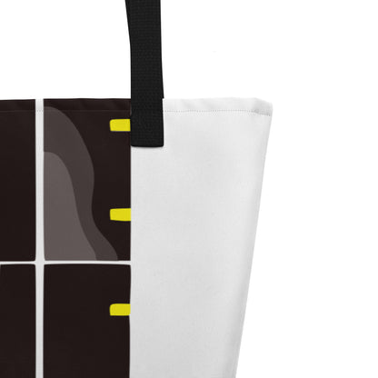 Tote bag with geometric design on a white background