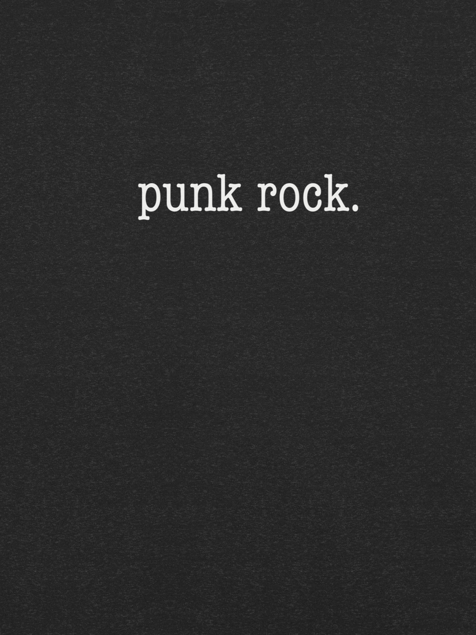Black background with white text 'punk rock.'
