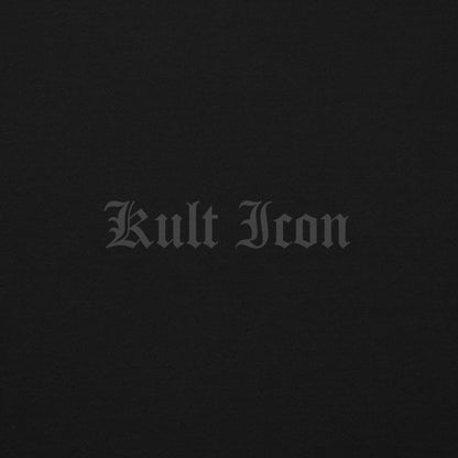 Text 'Kult Icon' in a gothic font on a black background