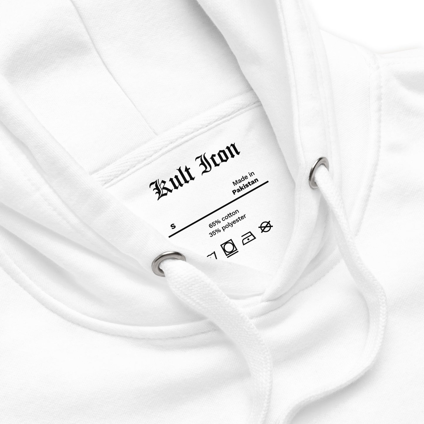 White garment with 'Kult Icon' label on a white background