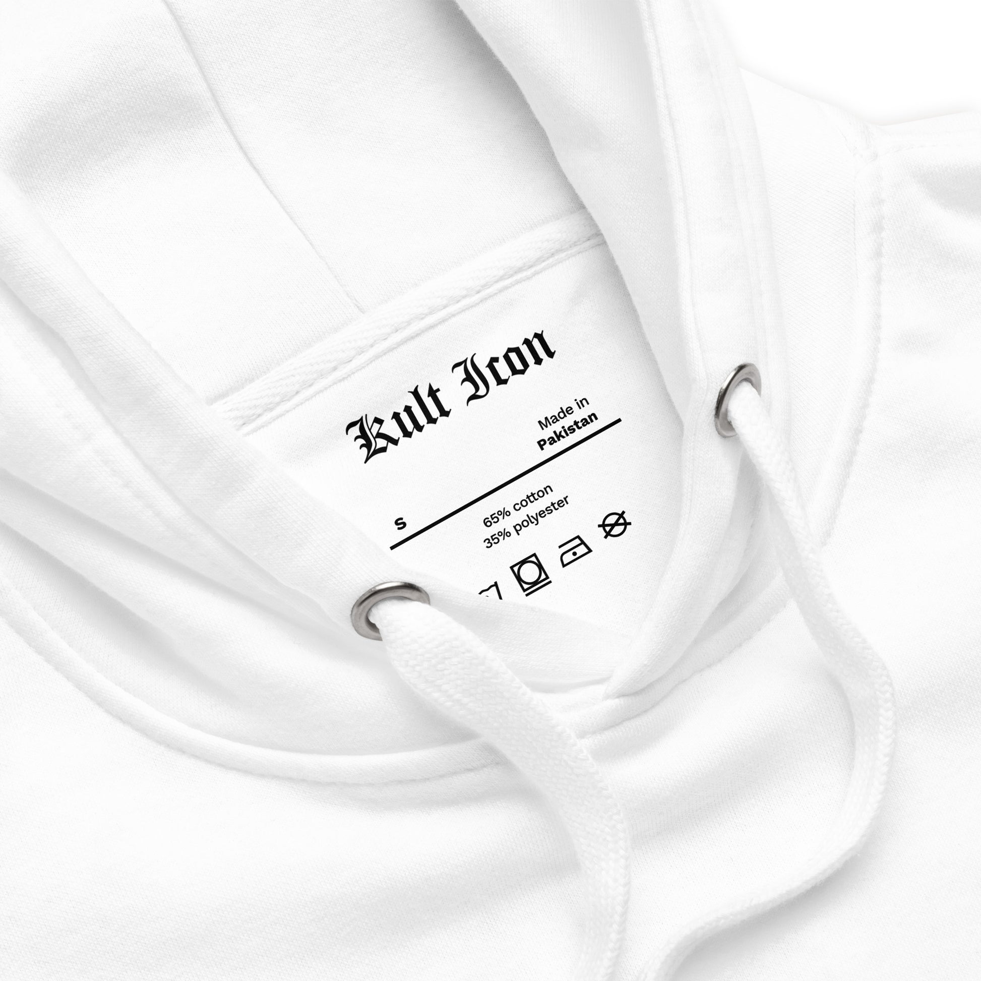 White garment with 'Kult Icon' label on a white background