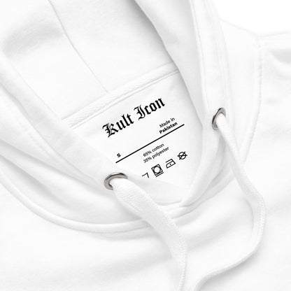 White garment with 'Kult Icon' label on a white background