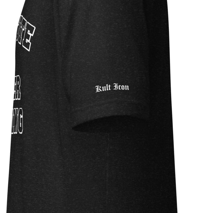 Black t-shirt with 'Kult Iron' branding on a white background