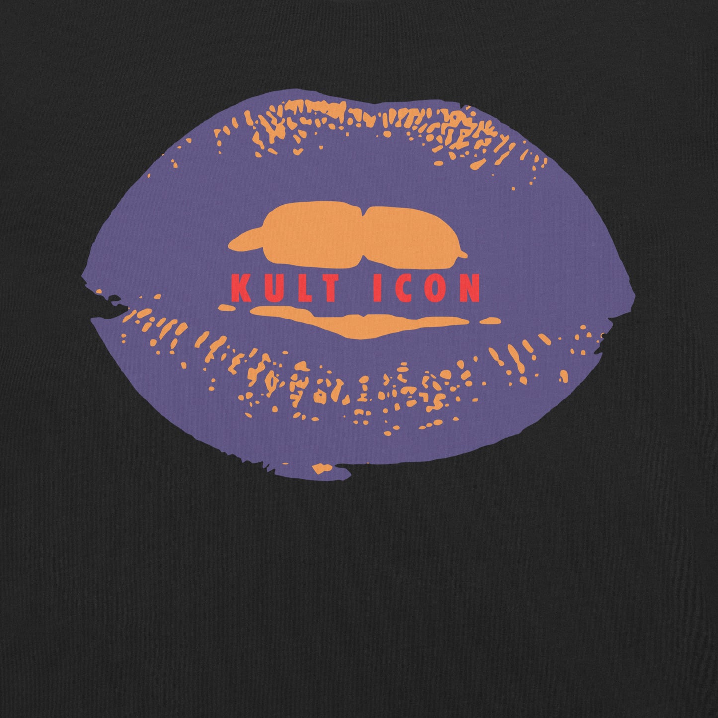 Lipstick with purple shade and 'Kult Icon' text on a black background